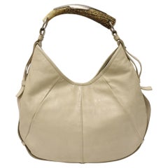 Yves Saint Laurent Ivory Leather Mombasa Bag