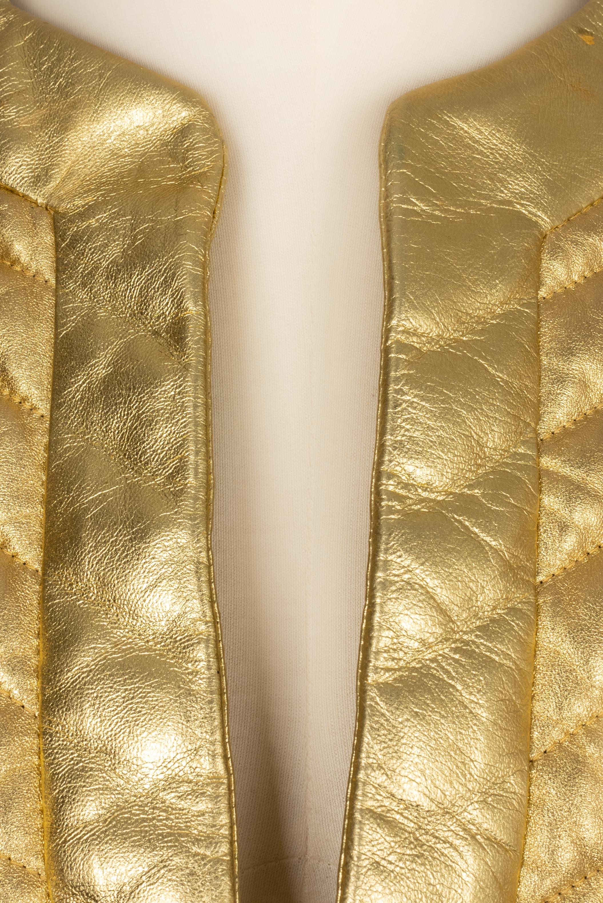 Yves Saint Laurent jacket in golden leather For Sale 1