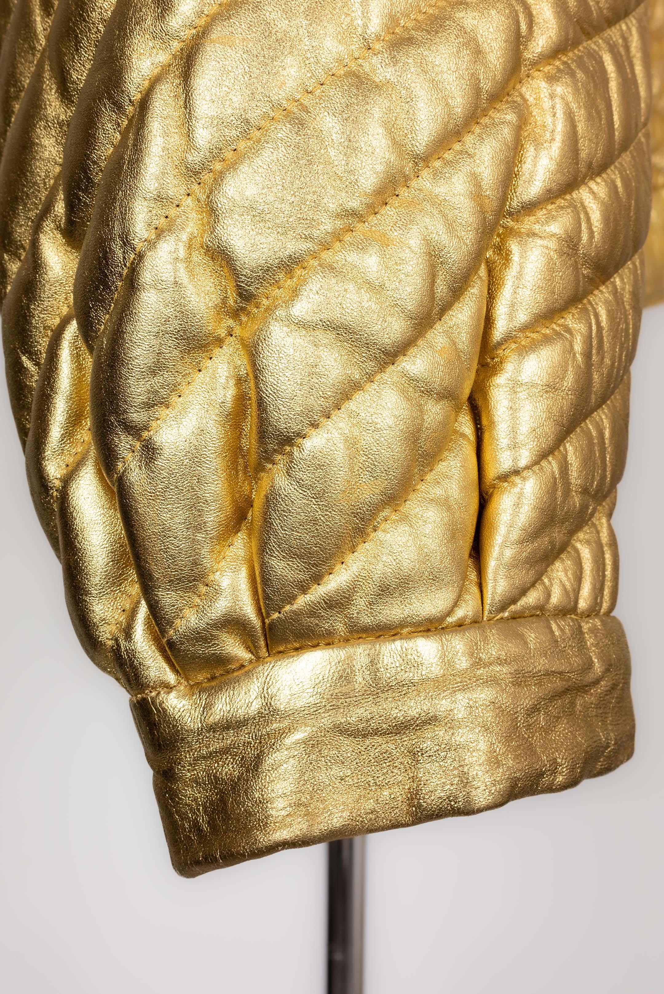 Yves Saint Laurent jacket in golden leather For Sale 2