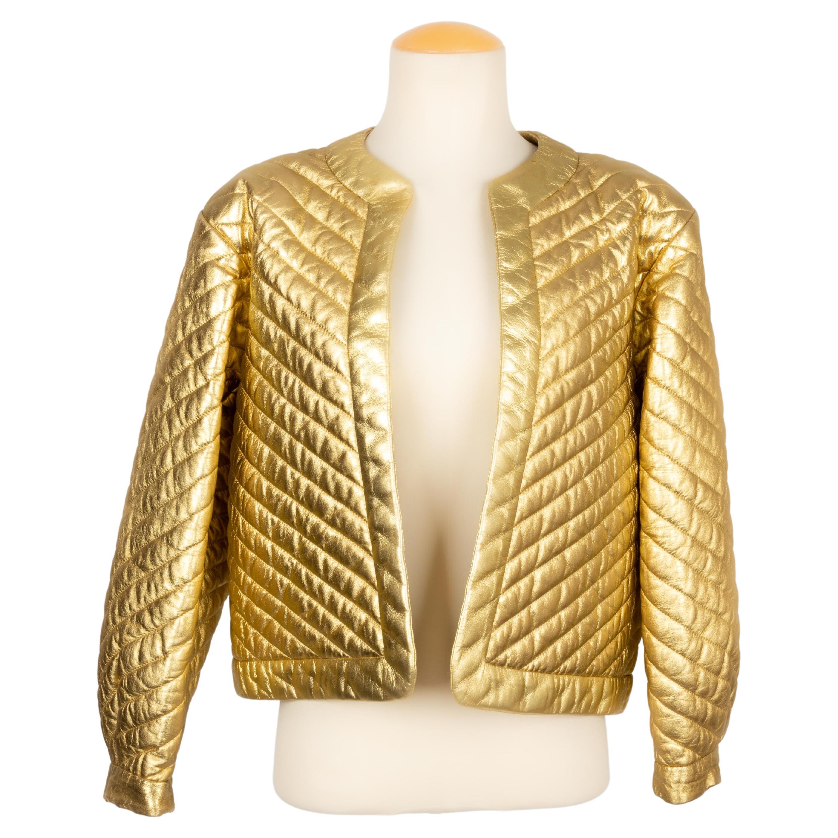 Yves Saint Laurent jacket in golden leather For Sale
