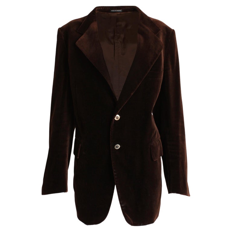 Yves Saint Laurent Jacket Le Smoking Blazer Brown Velvet Vintage 70s Mens  Unisex For Sale at 1stDibs