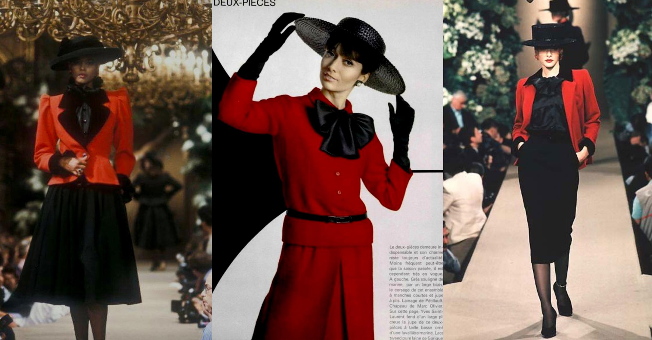 Stunning red Yves Saint Laurent Jacket with black collar

This Yves Saint Laurent jacket is a stunning embodiment of the brand's timeless elegance and innovative design. The vibrant red hue of the jacket immediately captures attention. The