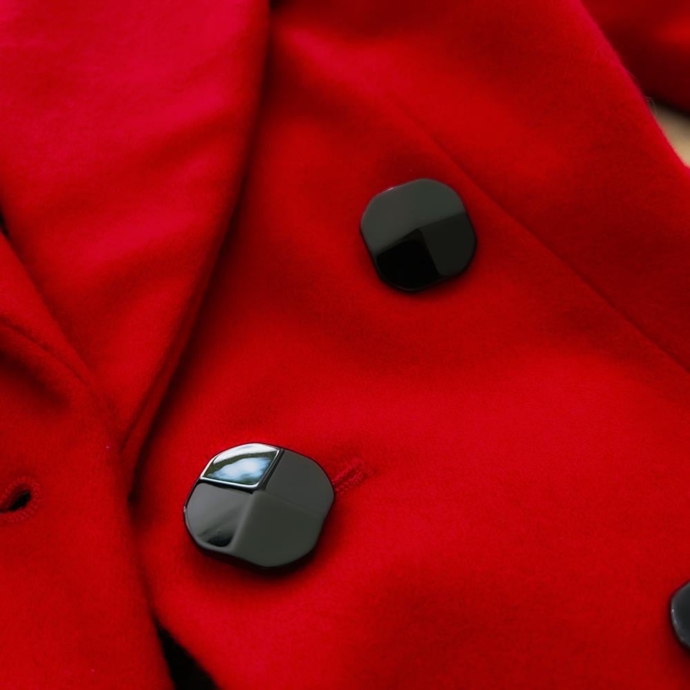 Yves Saint Laurent Jacket Red Black Velvet Collar YSL Rive Gauche Wool 3