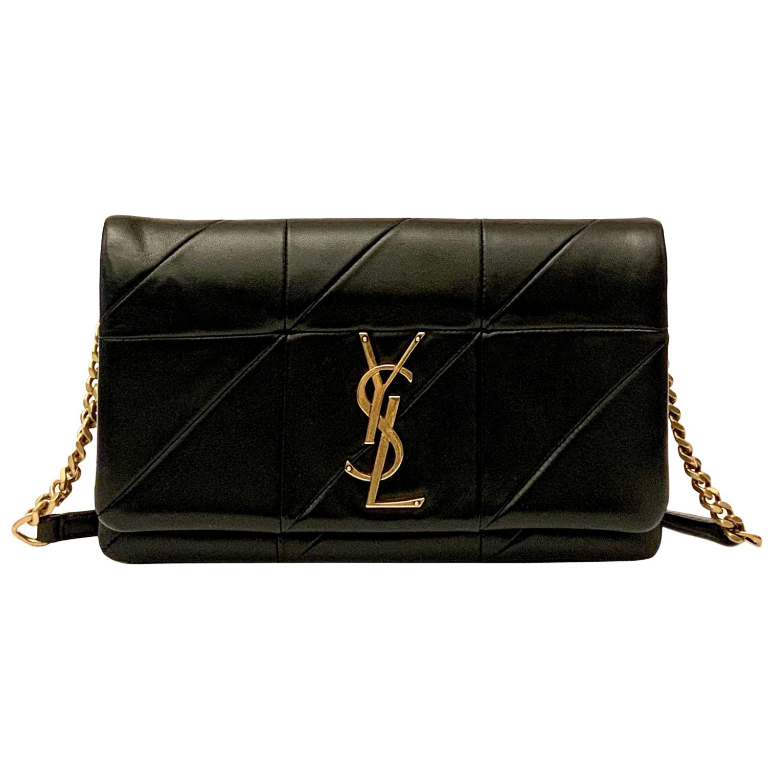 Yves Saint Laurent Jamie WOC Wallet on Chain Black Bag at 1stDibs