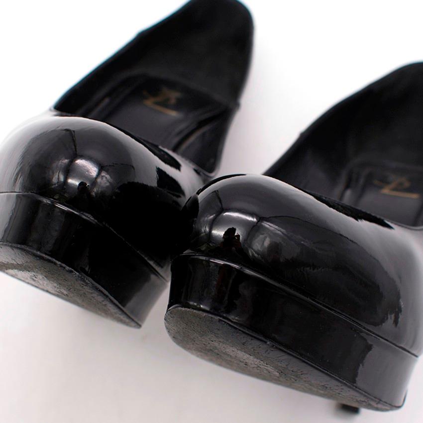 Women's Yves Saint Laurent Janis Black Patent Heeled Pumps US 8