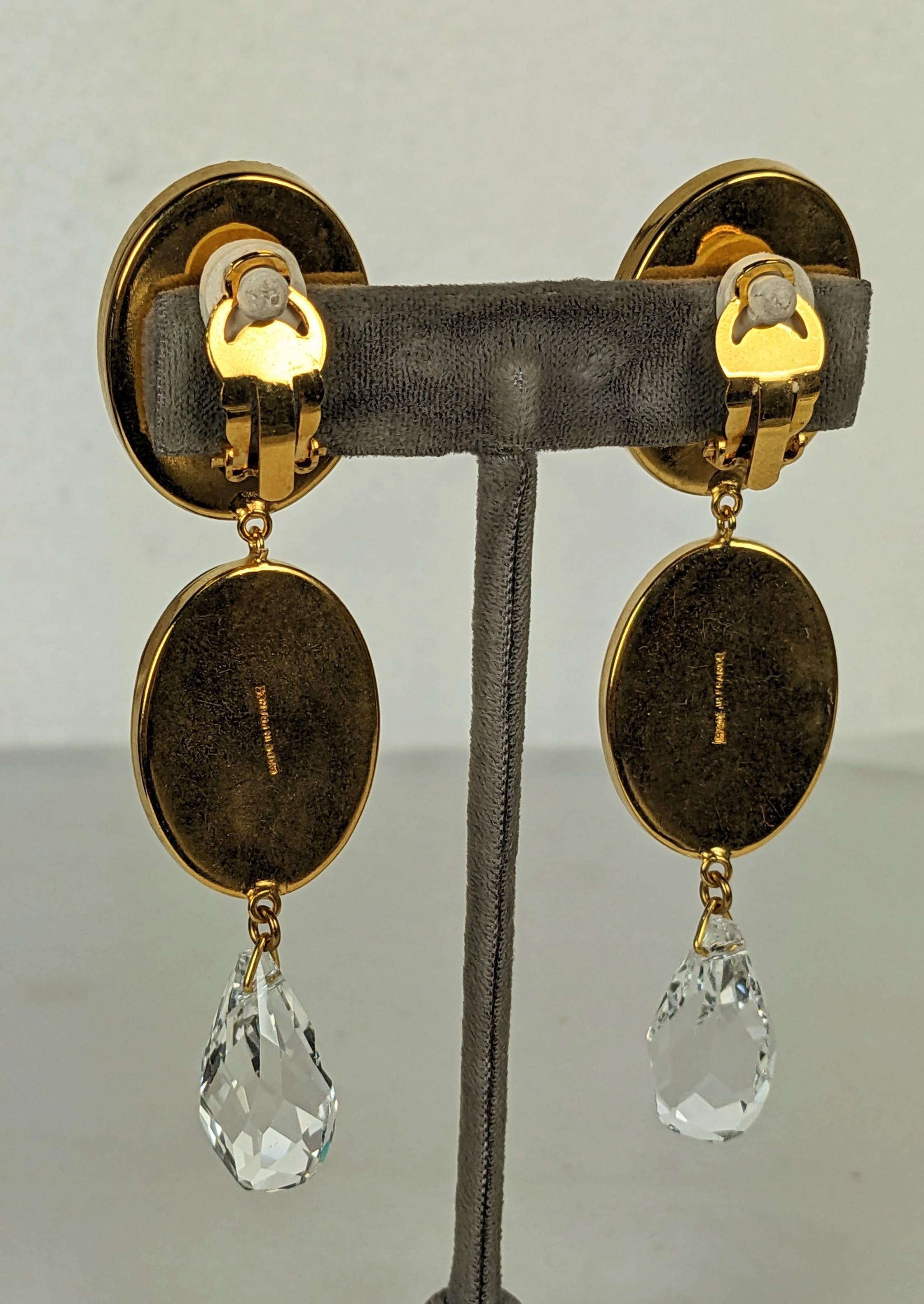 Yves Saint Laurent Jet Cameo Earclips, S/S 1977 In Excellent Condition For Sale In New York, NY
