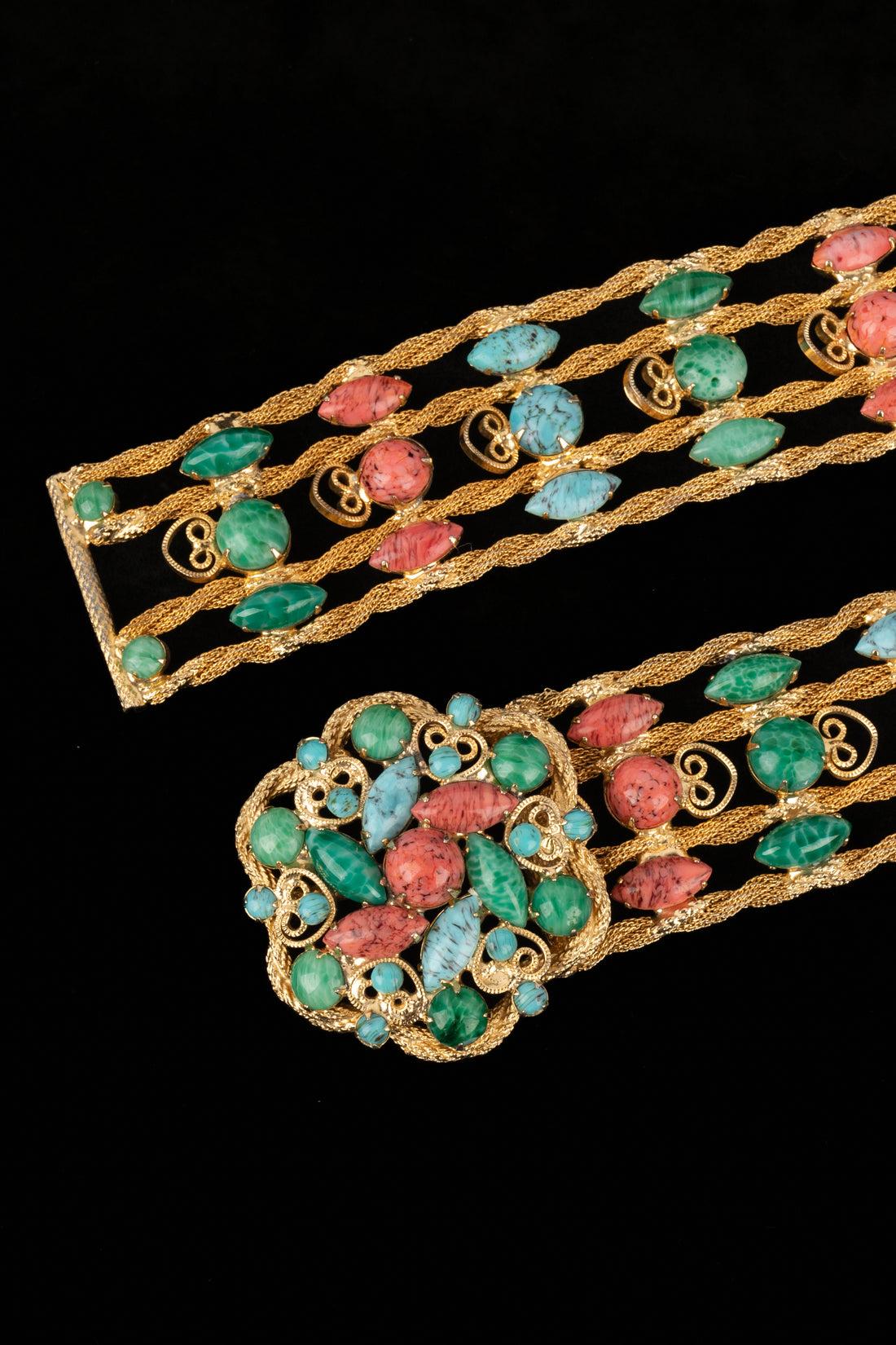 Yves Saint Laurent Jewelry Belt Haute Couture, 1980s In Excellent Condition For Sale In SAINT-OUEN-SUR-SEINE, FR