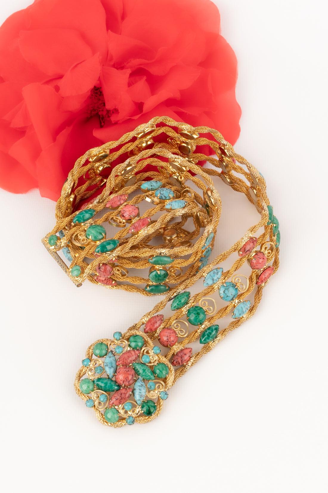 Yves Saint Laurent Jewelry Belt Haute Couture, 1980s For Sale 4