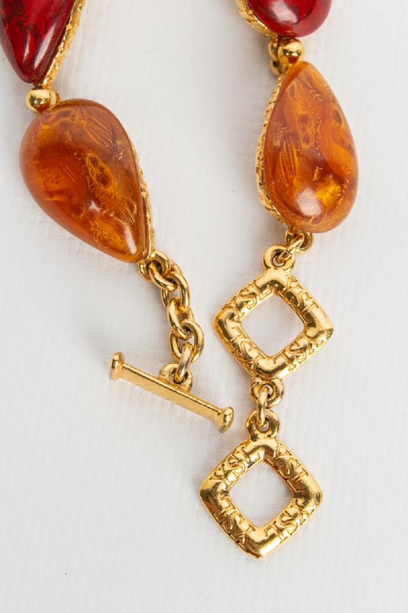 Yves Saint Laurent Schmuck-Set aus kurzer Halskette und Armband aus vergoldetem Metall im Angebot 7