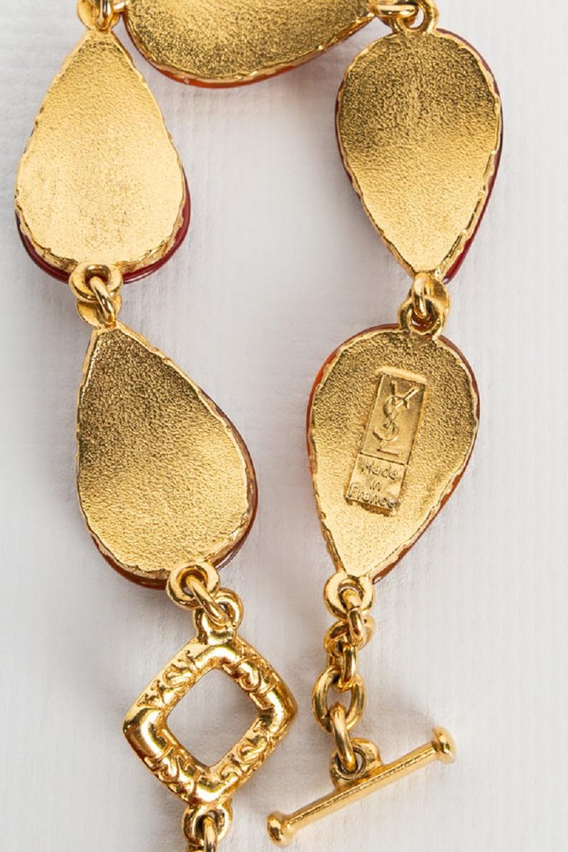 Yves Saint Laurent Schmuck-Set aus kurzer Halskette und Armband aus vergoldetem Metall im Angebot 8