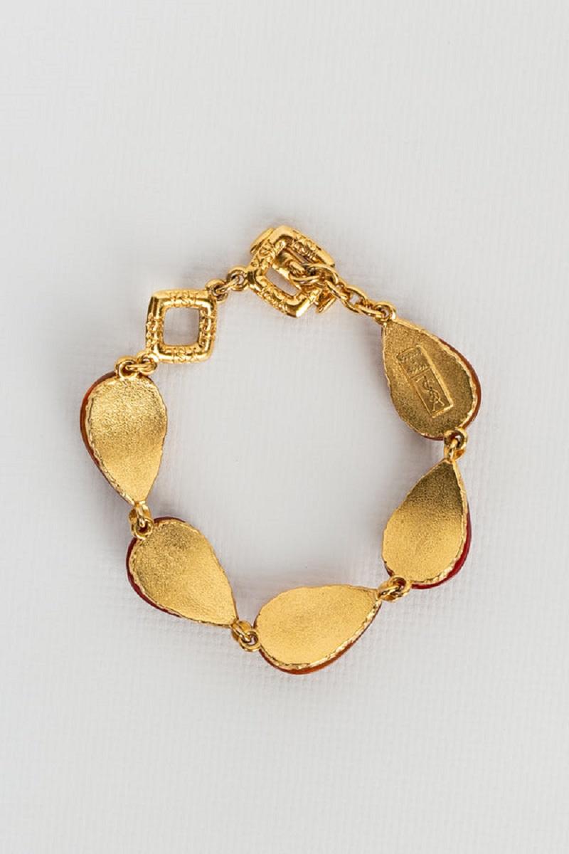 Yves Saint Laurent Schmuck-Set aus kurzer Halskette und Armband aus vergoldetem Metall im Angebot 5