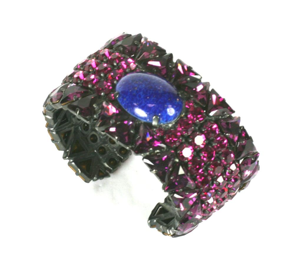 Oval Cut Yves Saint Laurent Jeweled Cuff Bracelet For Sale