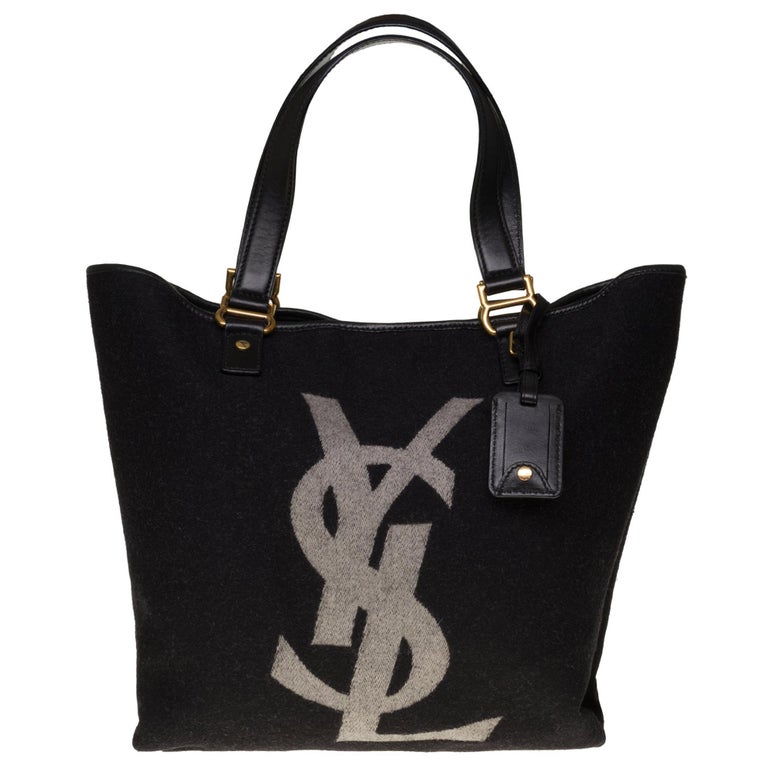 Yves Saint Laurent Kahala Tote bag en black Monogram Wool at 1stDibs
