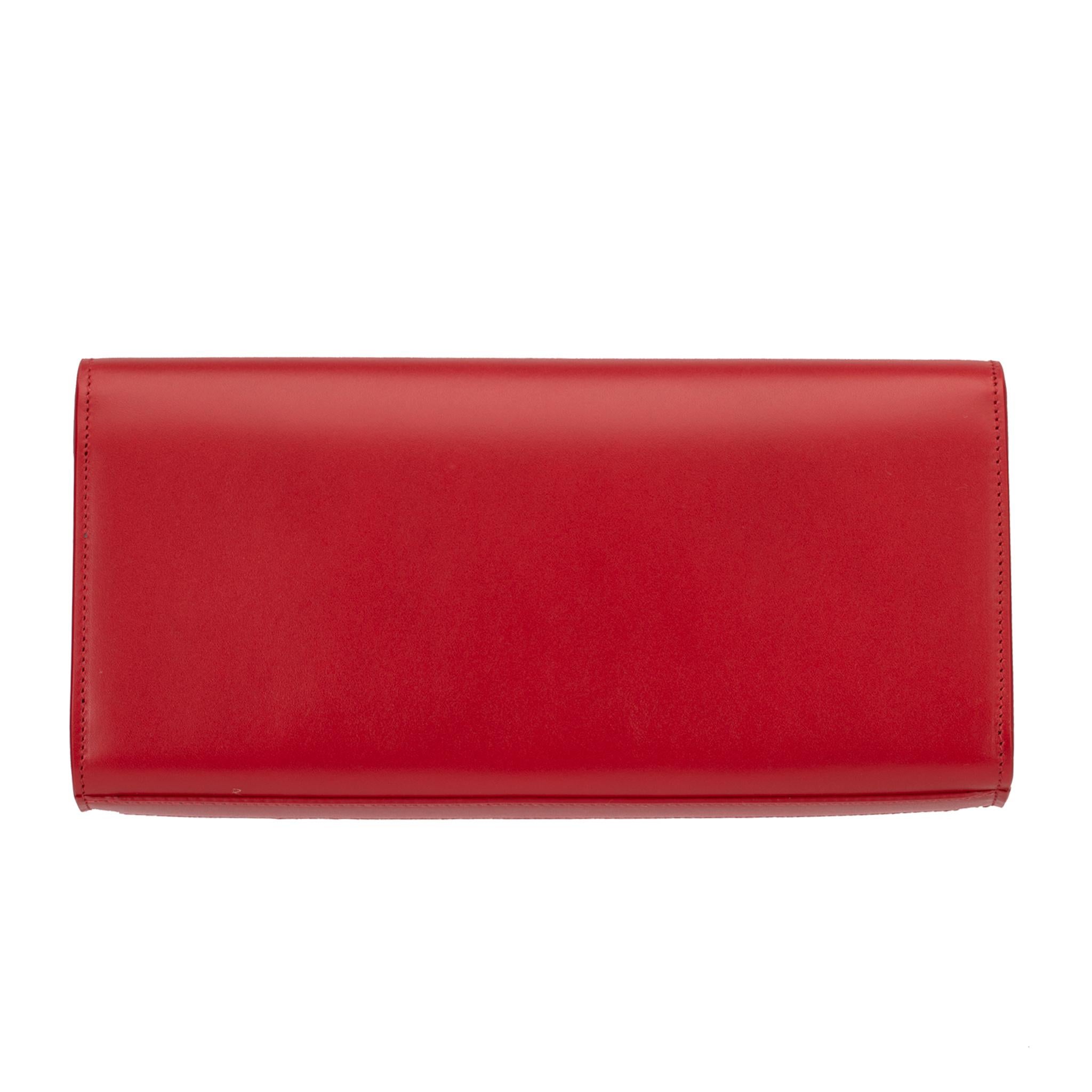 Yves Saint Laurent Kate Clutch Rouge Smooth Leather Gold Hardware For Sale 7