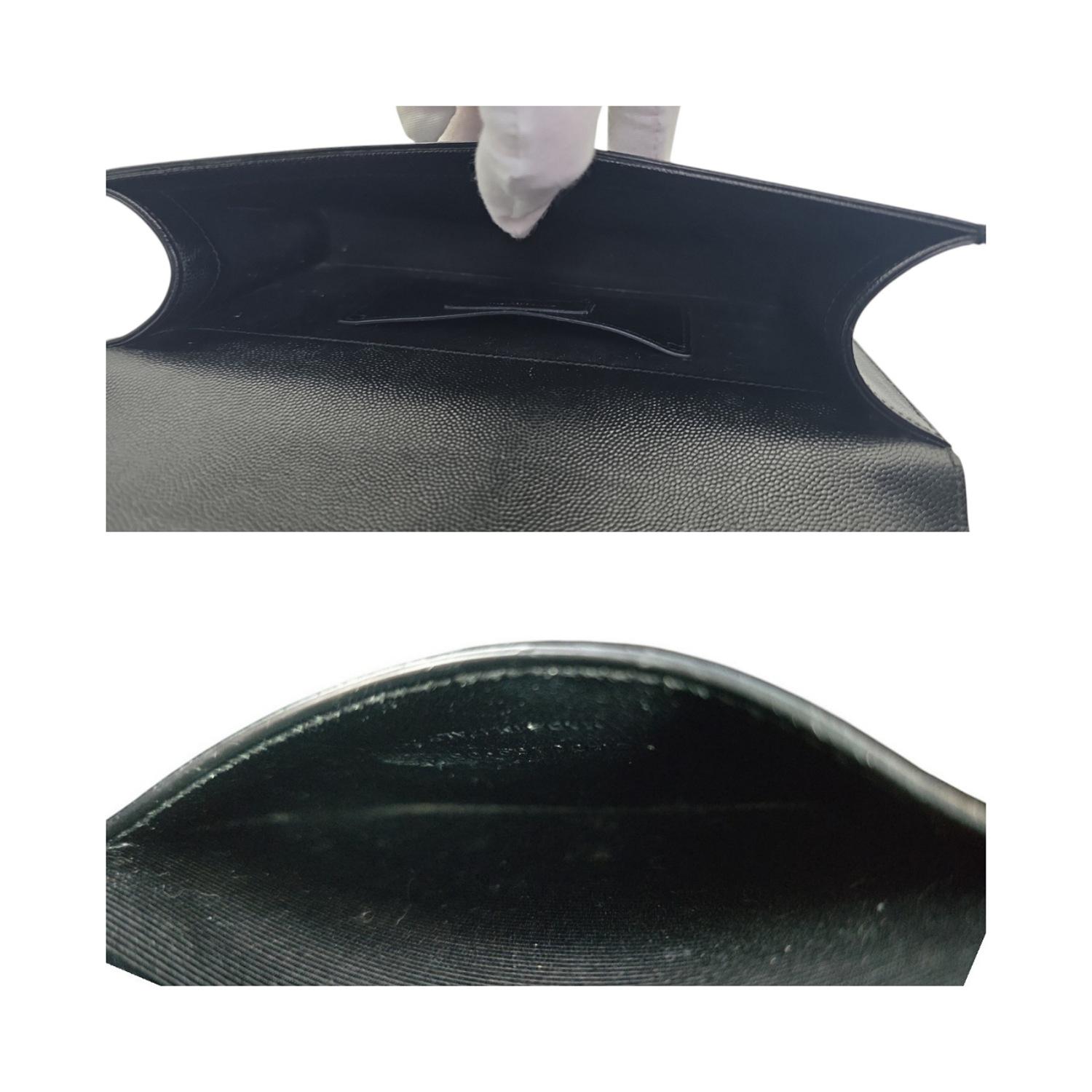 YVES Saint Laurent Kate Grained Leather Clutch For Sale 2