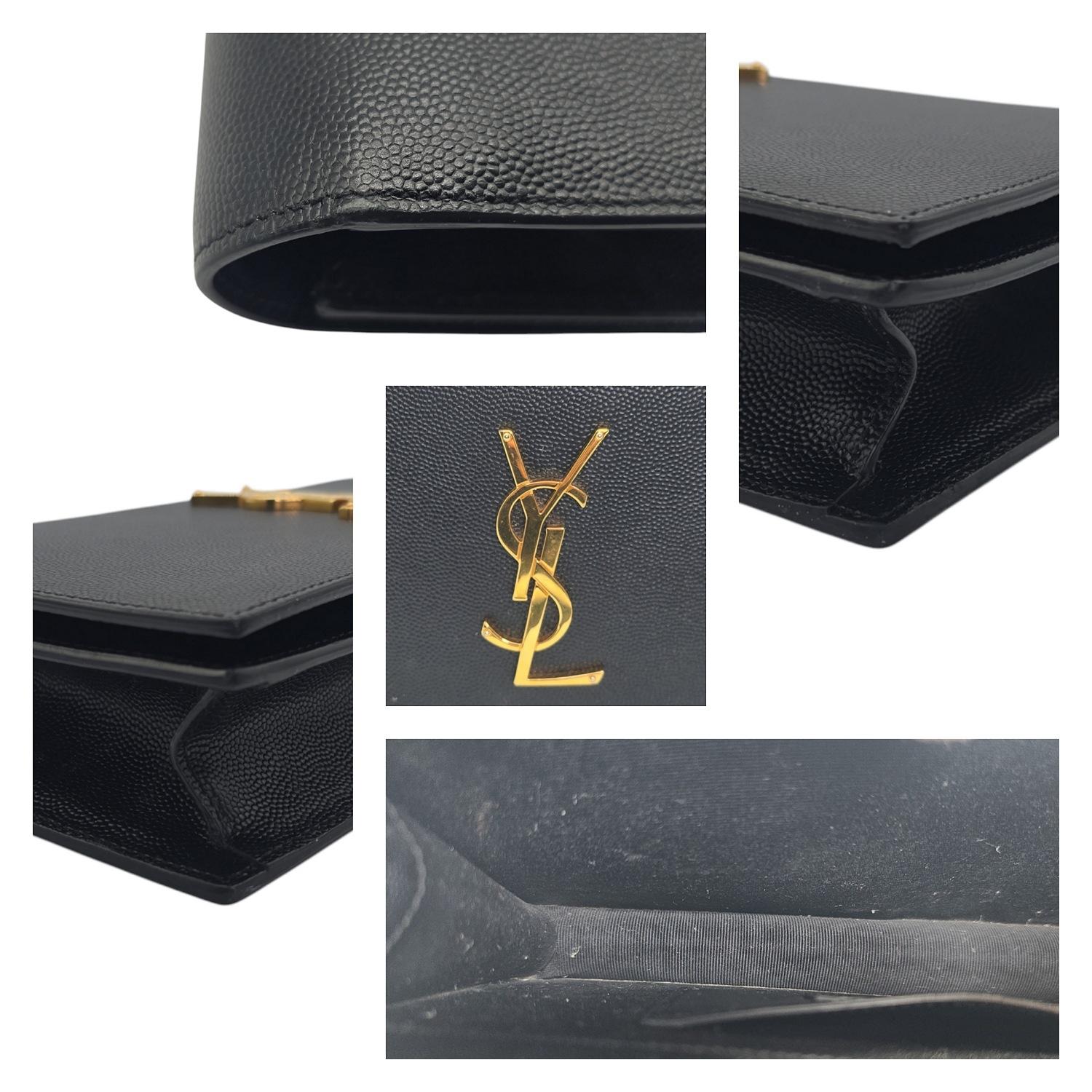 YVES Saint Laurent Kate Grained Leather Clutch For Sale 4