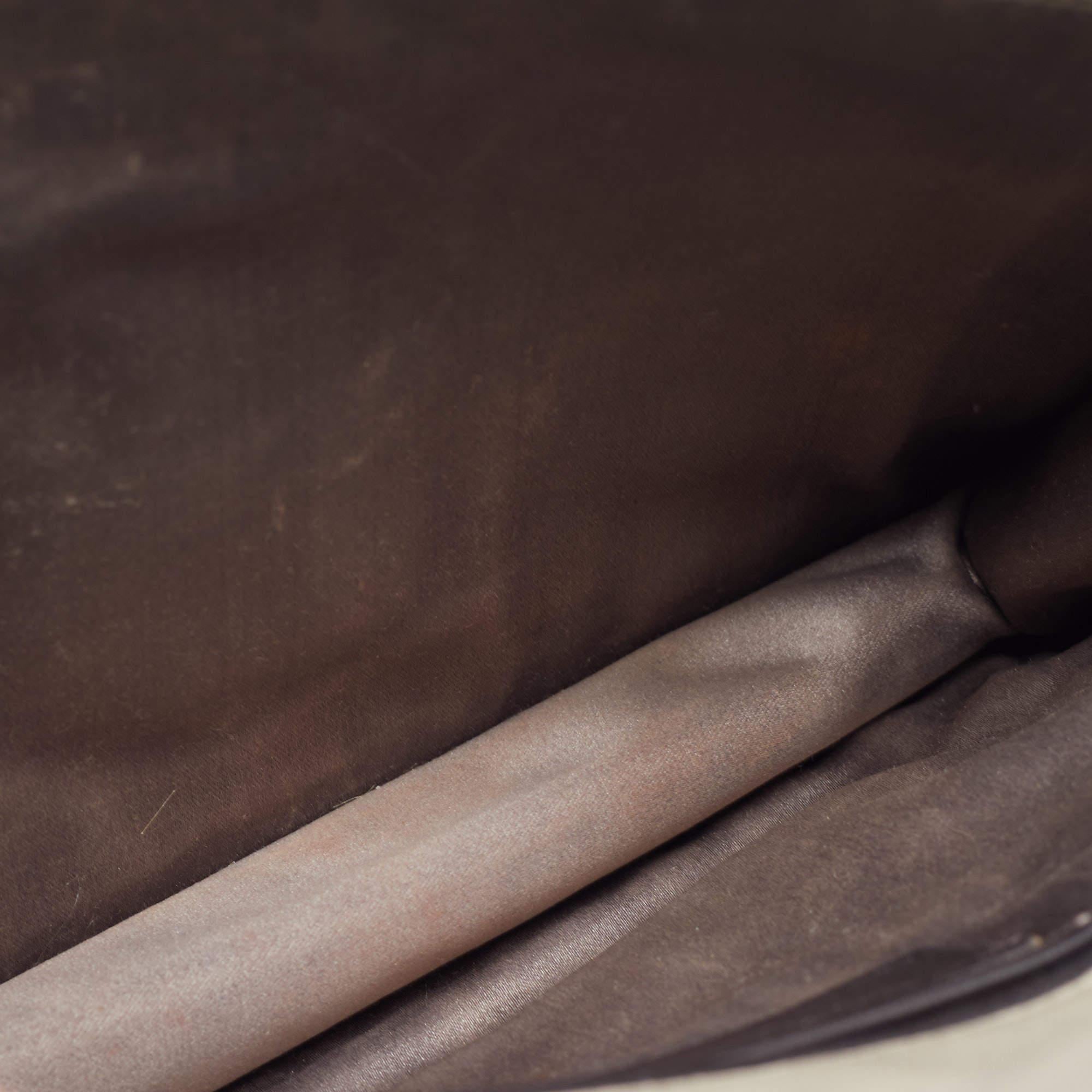 Yves Saint Laurent Khaki Stingray Embossed Leather Envelope Clutch 9