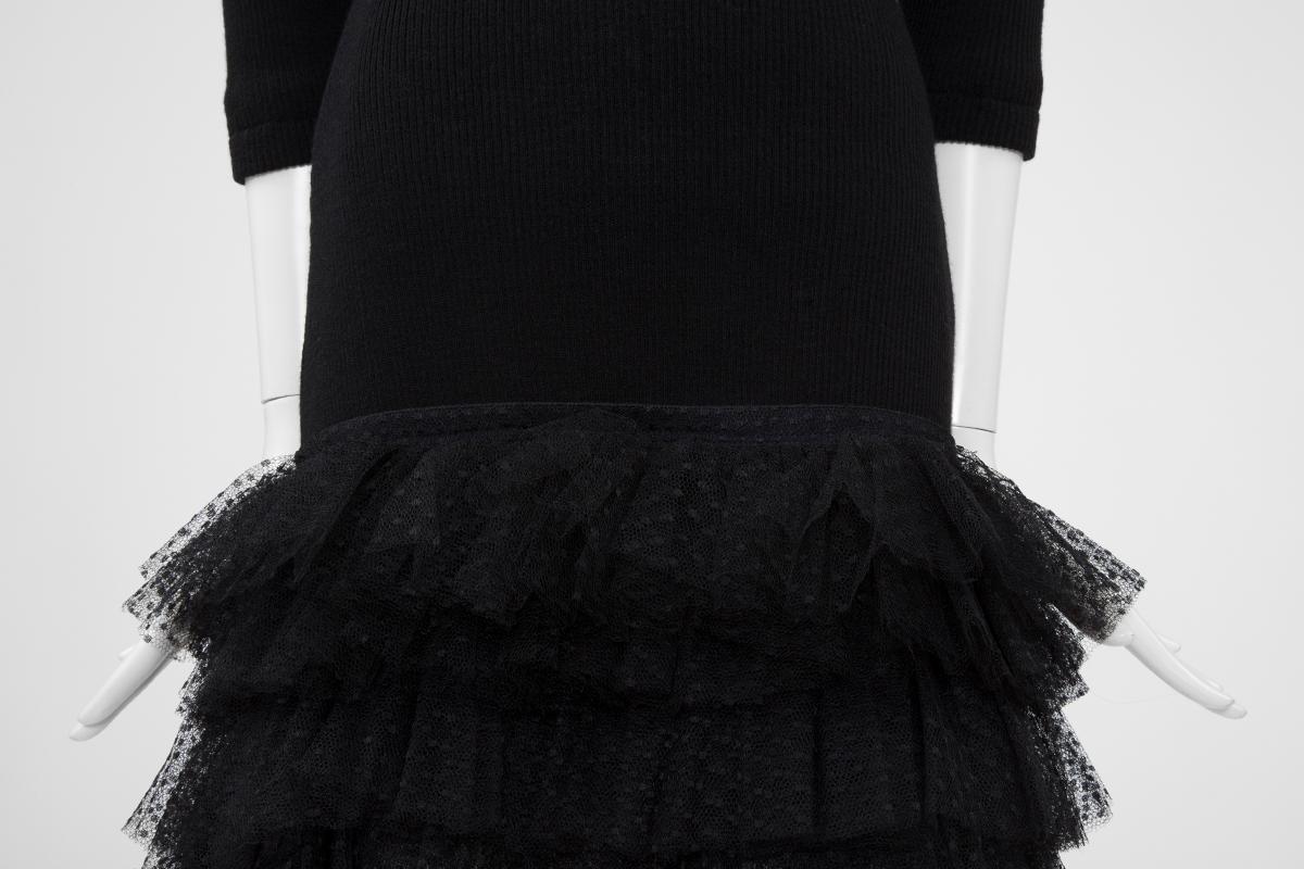 black dress with tulle bottom