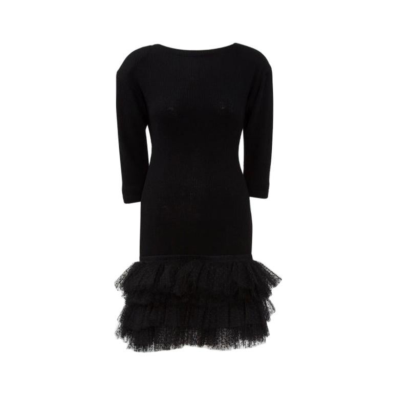 Yves Saint Laurent Knit & Tulle Mini Dress, Fall-Winter 1988 For Sale