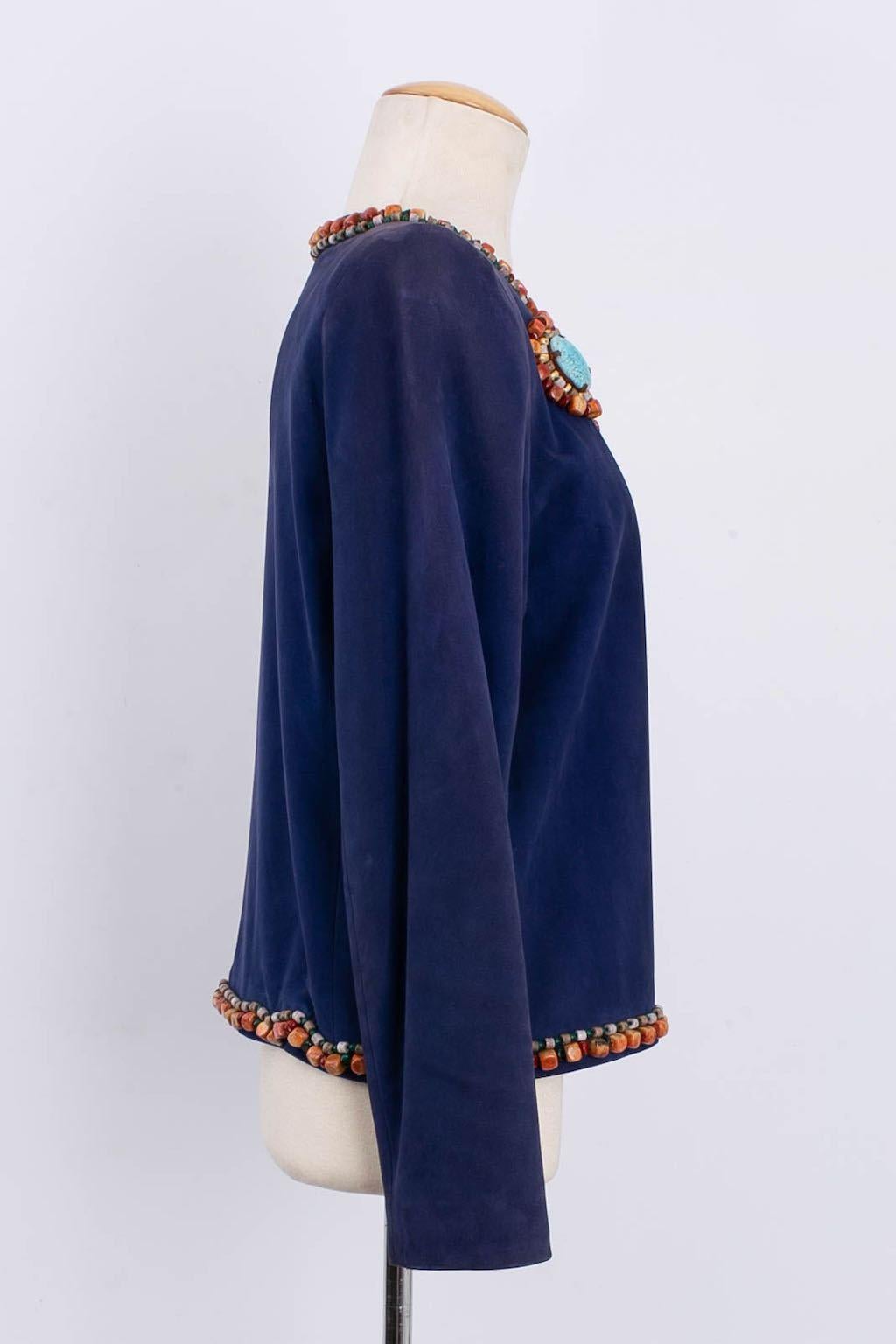 Women's Yves Saint Laurent Lambskin Jacket with Hard Stones For Sale