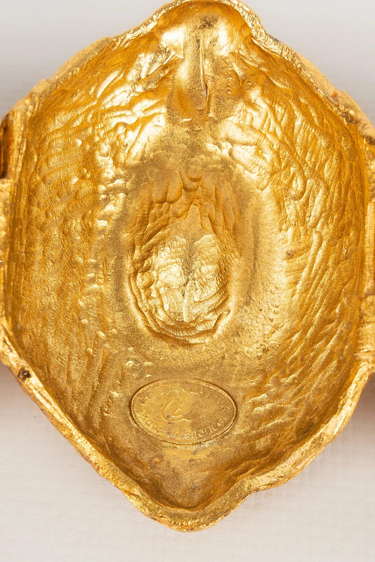 Yves Saint Laurent Large Gold Metal Bracelet For Sale 2