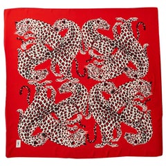 Saint Laurent Large Leopard Print Scarf