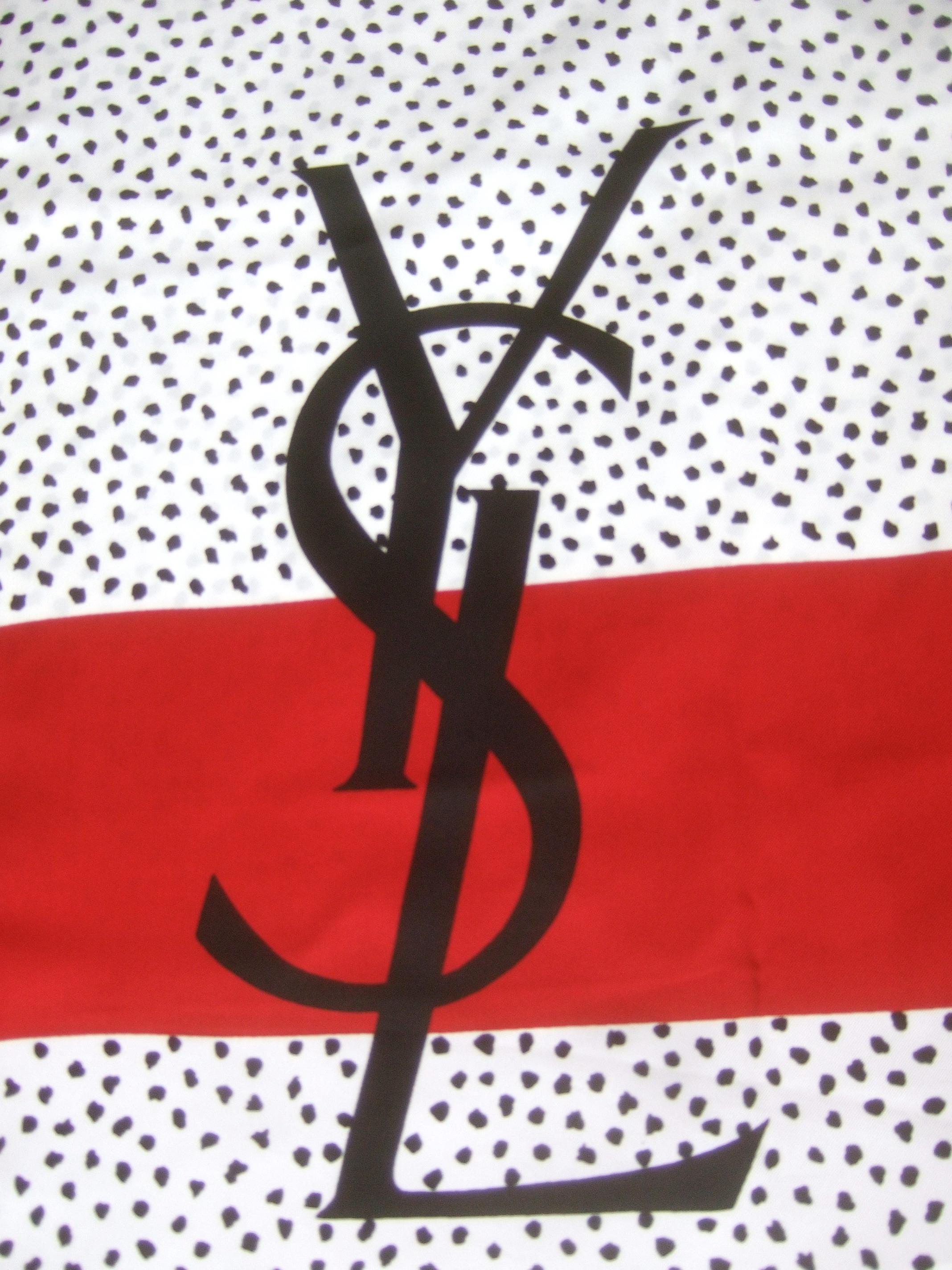 Women's Yves Saint Laurent Large Scale Silk Shawl Scarf 69.5 x 36.5 in c 1990s  For Sale