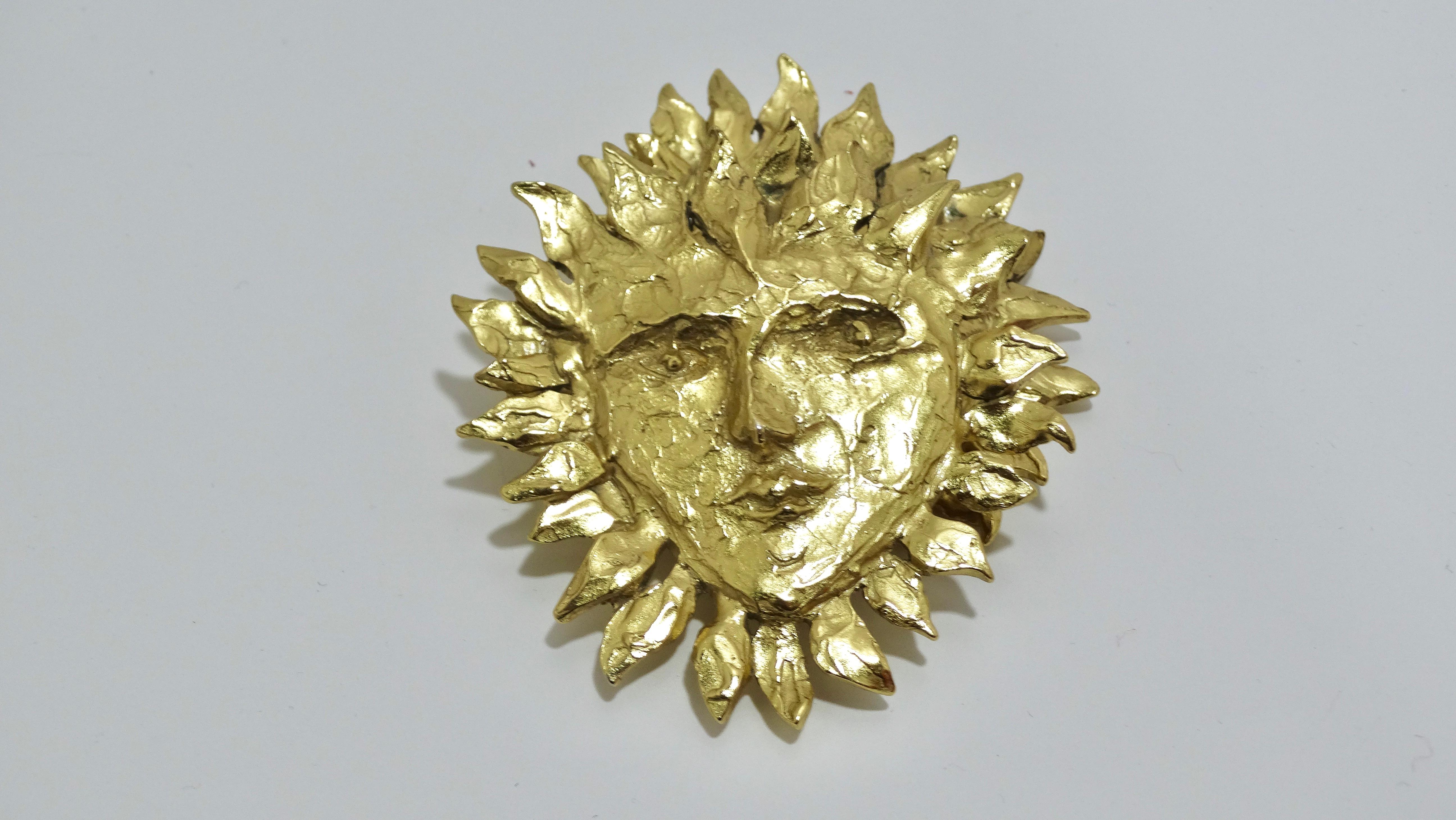 YVES SAINT LAURENT Large Sun Face Earrings by Robert Goossens 1