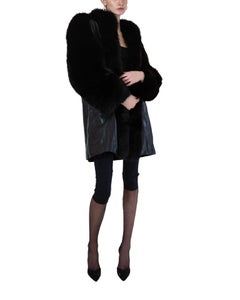 Yves Saint Laurent Leather and Fox Fur Coat 1980s
