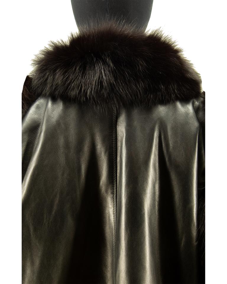 Yves Saint Laurent Leather and Fox Fur Coat 1980s For Sale at 1stDibs