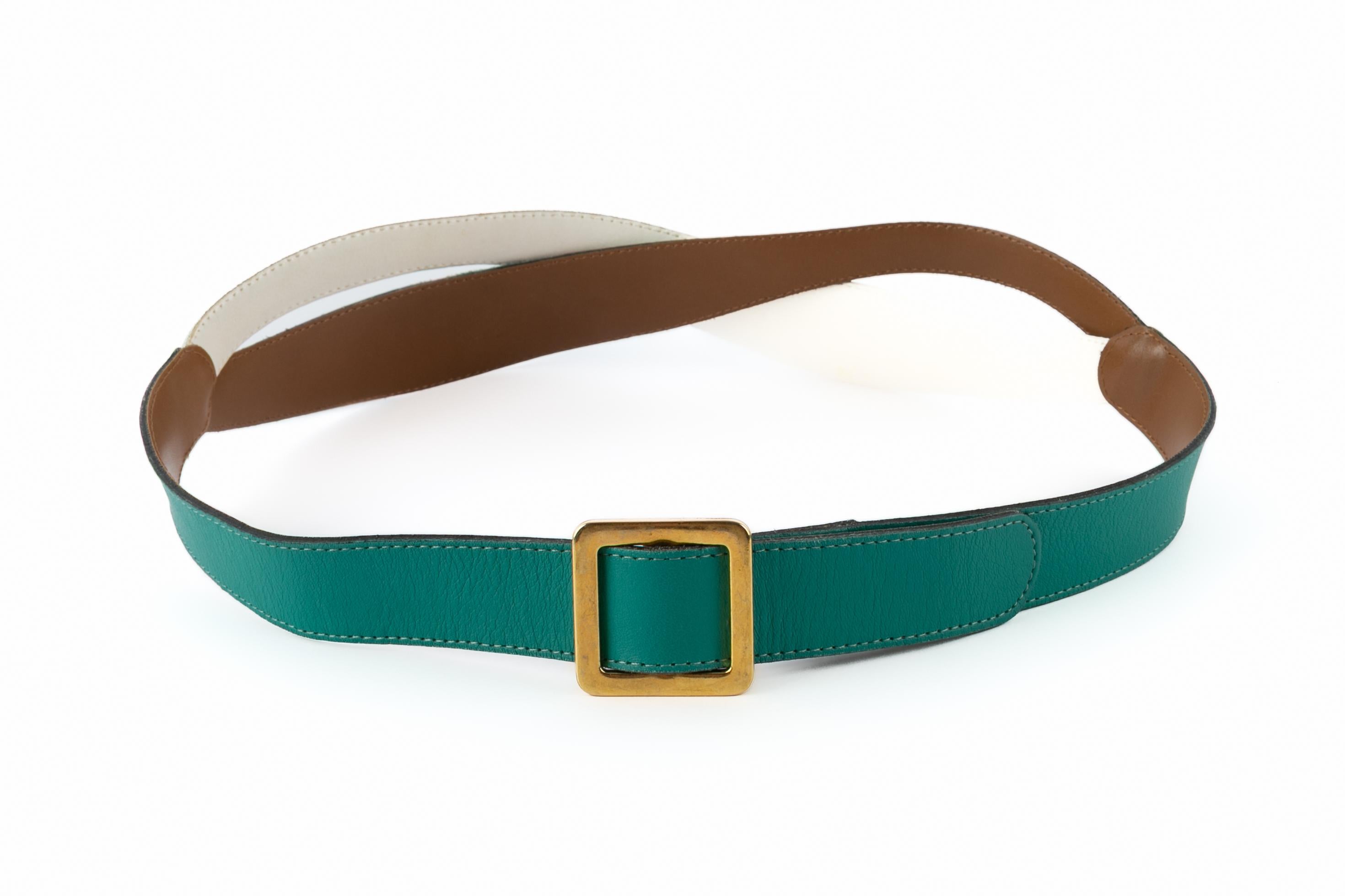 Yves Saint Laurent leather belt In Excellent Condition For Sale In SAINT-OUEN-SUR-SEINE, FR