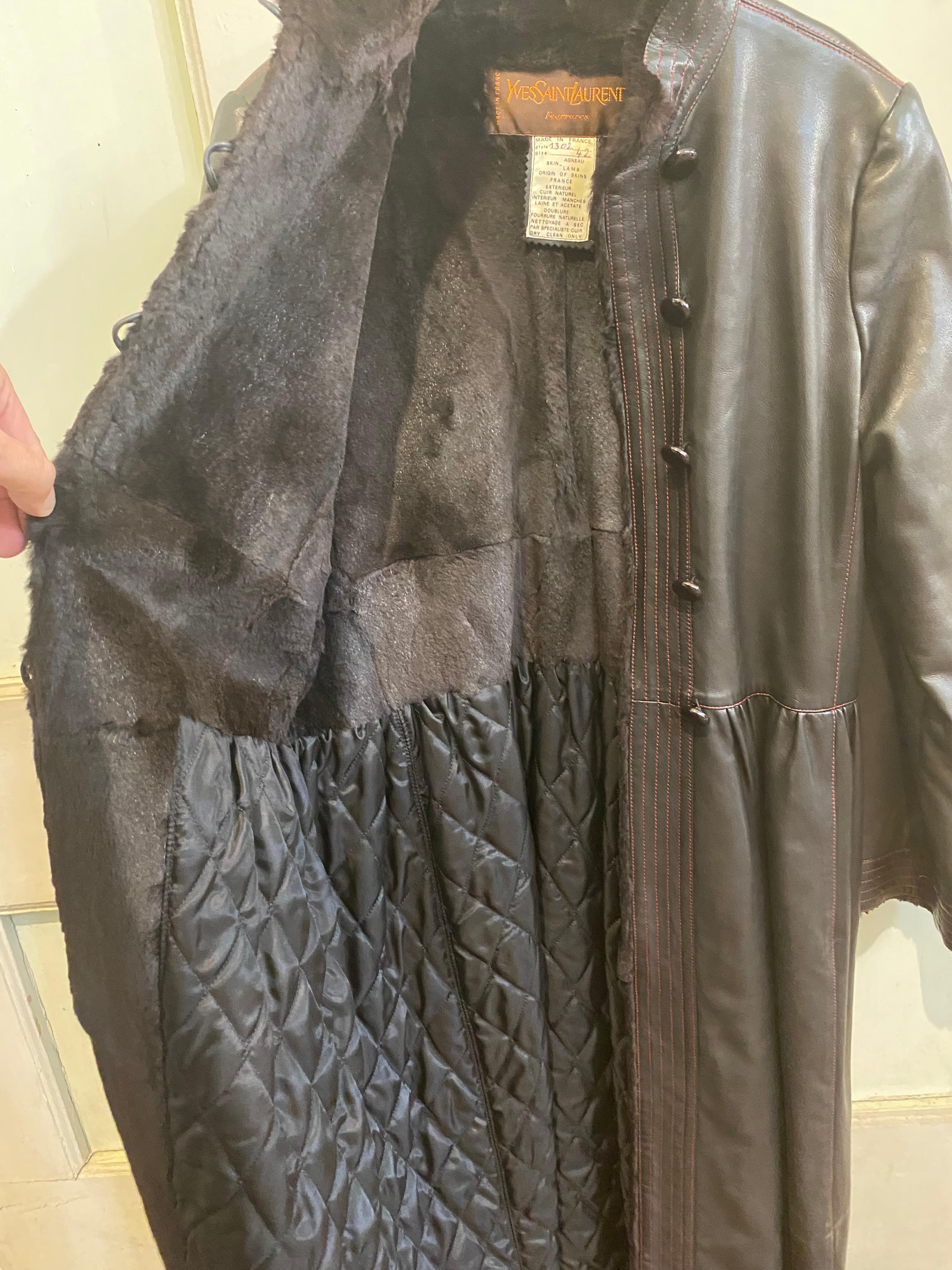 Yves Saint Laurent leather coat Russian collection 1976. For Sale 2