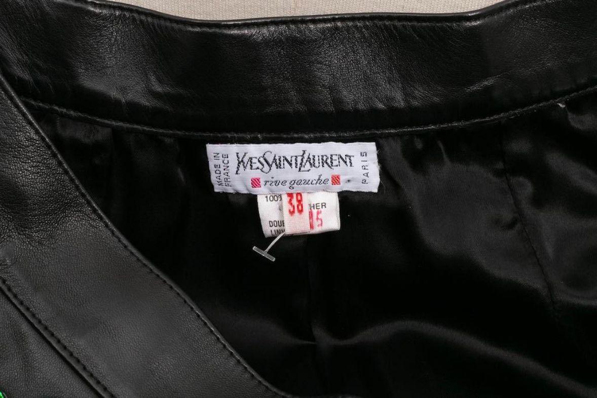 Yves Saint Laurent Leather Jacket and Skirt Set 11