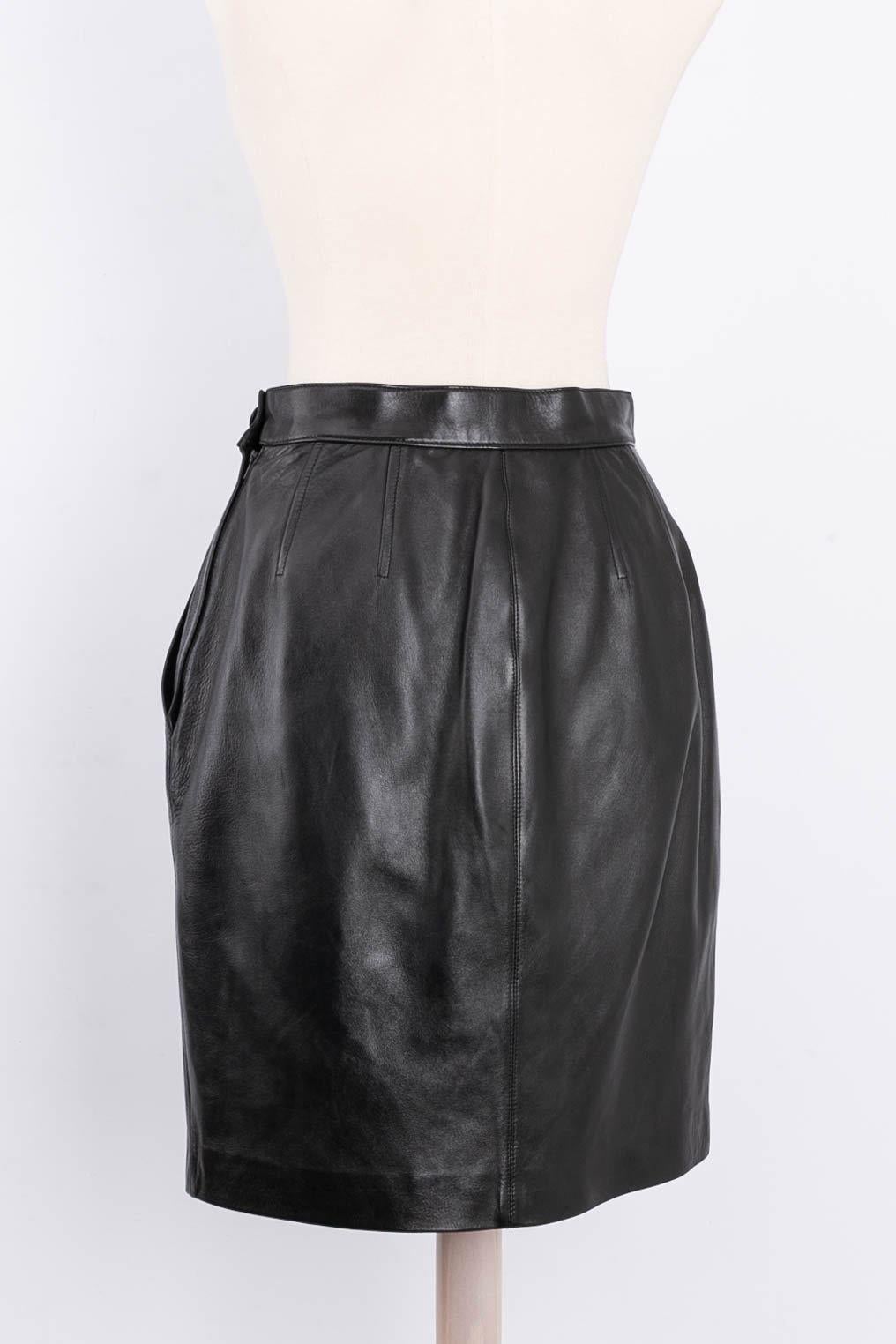Yves Saint Laurent Leather Jacket and Skirt Set 1