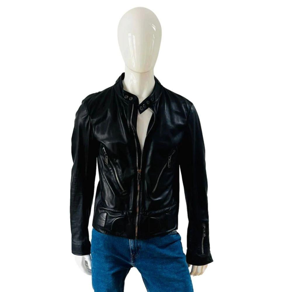 Yves Saint Laurent Leather Jacket 

Soft buttery black leather with aged silver zippers.
Detailing to the hem, side panels and back shoulders 

Additional information:
Size: 56FR
Composition: Leather
Condition: Very Good