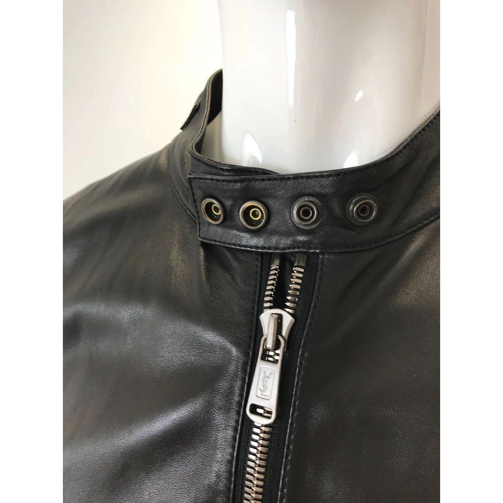 Yves Saint Laurent Leather Jacket Size 56FR For Sale 1