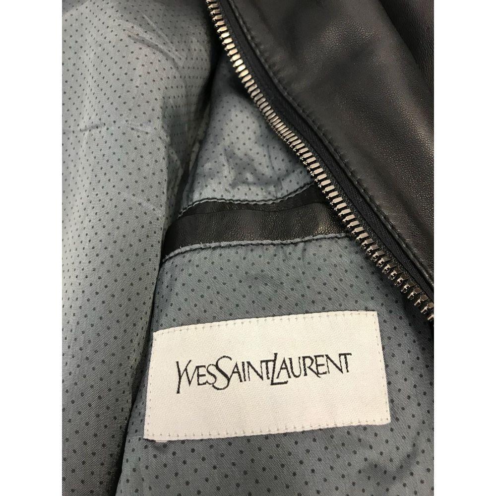 Yves Saint Laurent Leather Jacket Size 56FR For Sale 3