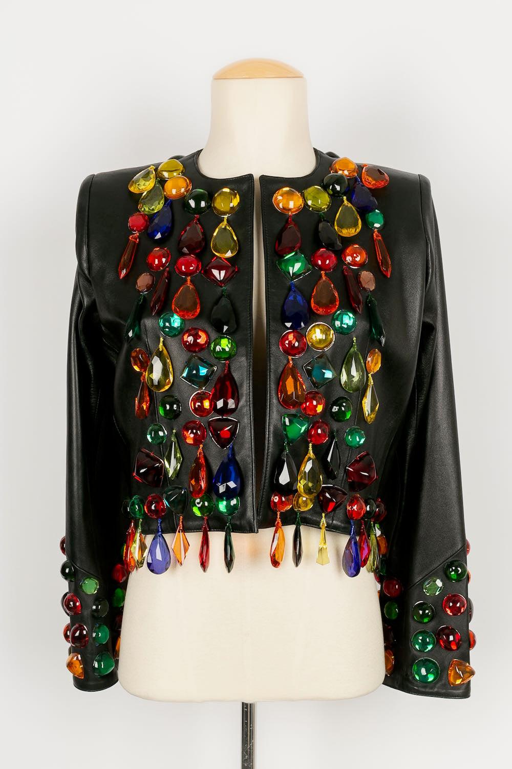 Yves Saint Laurent Leather Suit with Tassels, 1990 For Sale 3