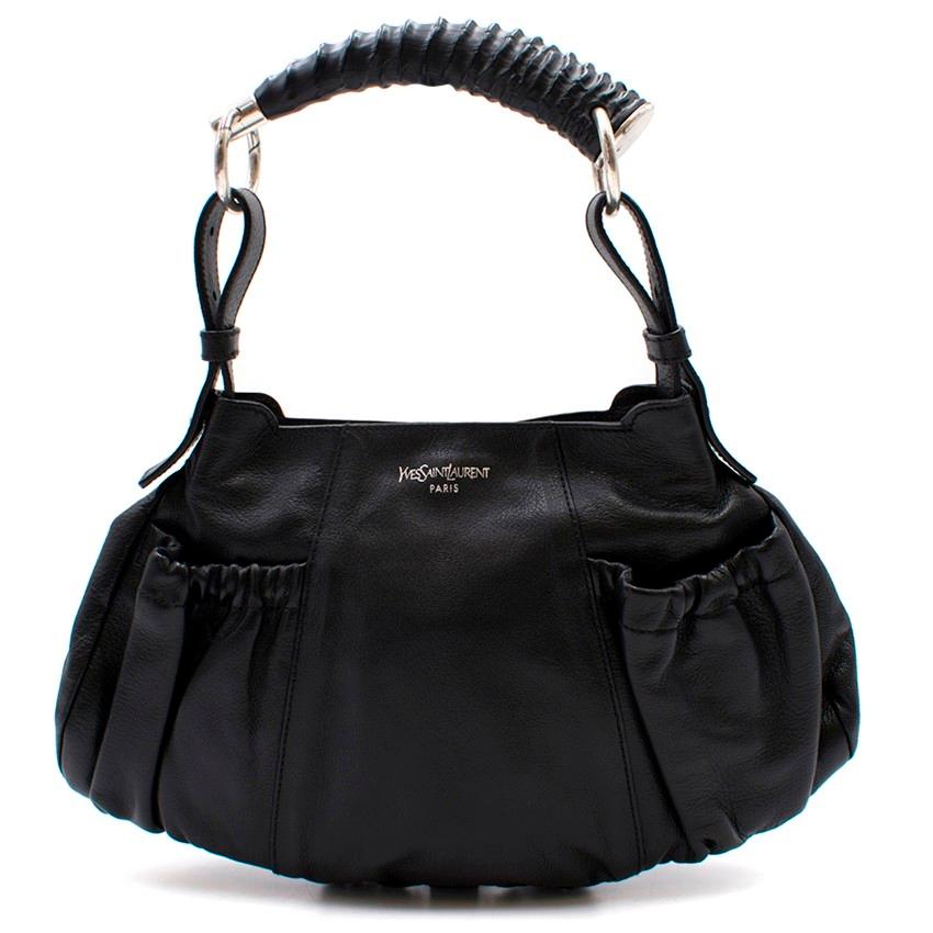 Black Yves Saint Laurent Leather Top Handle Bag