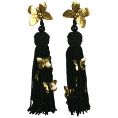 Yves Saint Laurent "Les Chinoises" Haute Couture Long Earclips