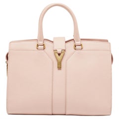 Yves Saint Laurent Light Pink Leather Small Y-Ligne Cabas Tote