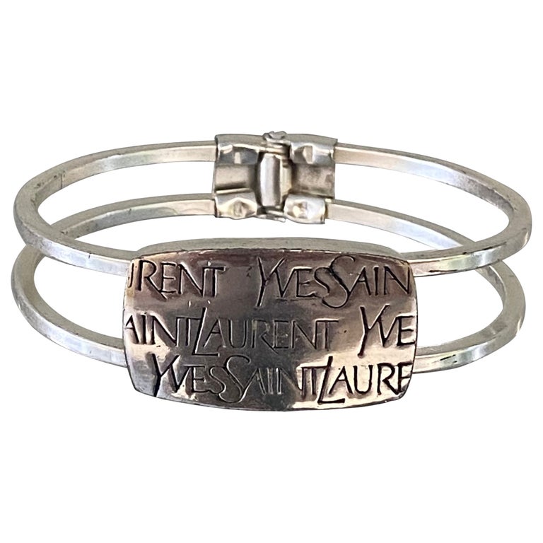 Yves Saint Laurent Logo Bangle Bracelet For Sale at 1stDibs
