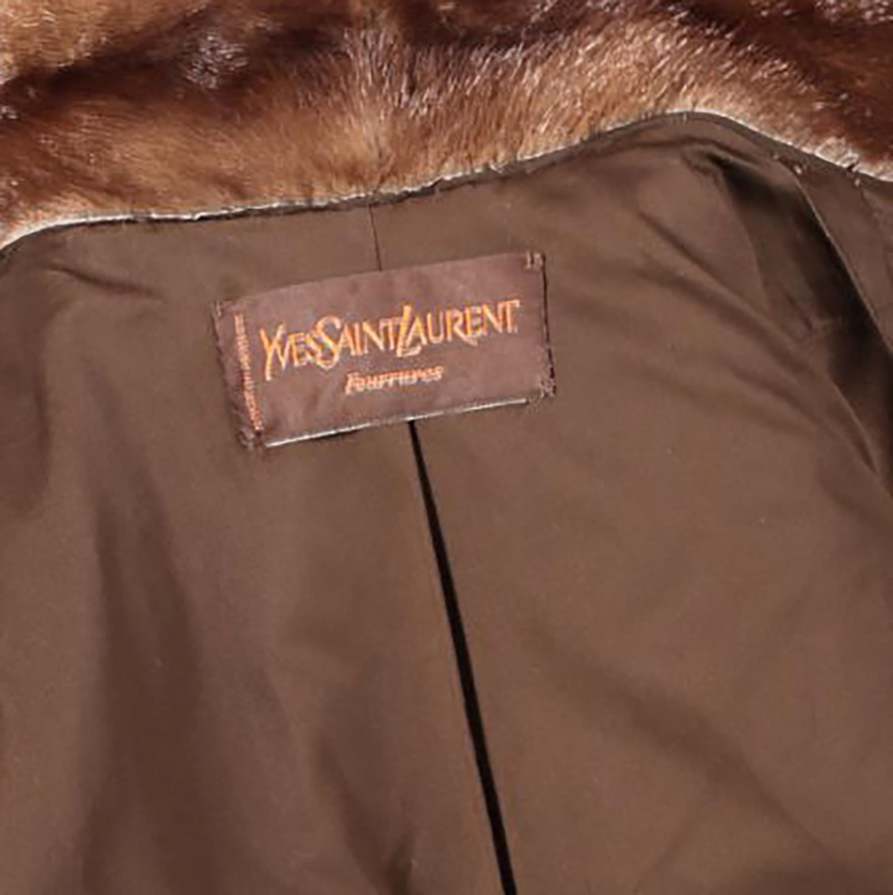 ysl brown coat