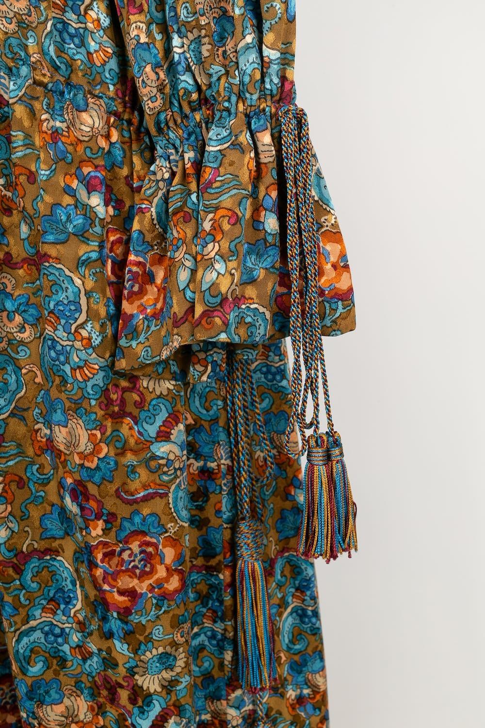Yves Saint Laurent Long silk Haute Couture Dress For Sale 2