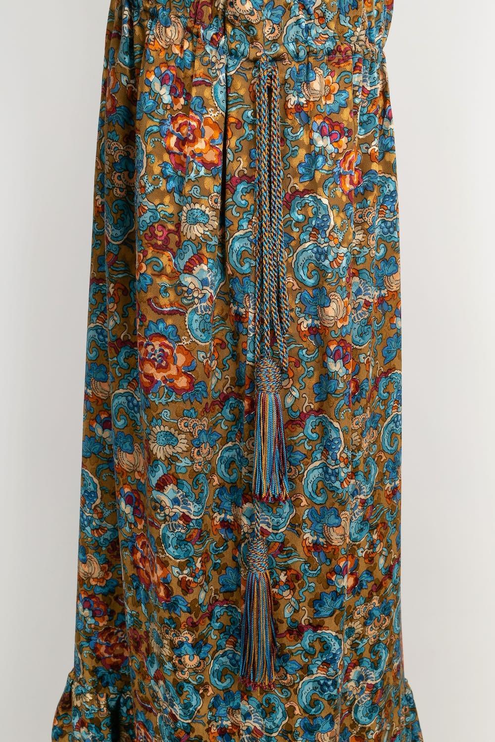 Yves Saint Laurent Long silk Haute Couture Dress For Sale 3