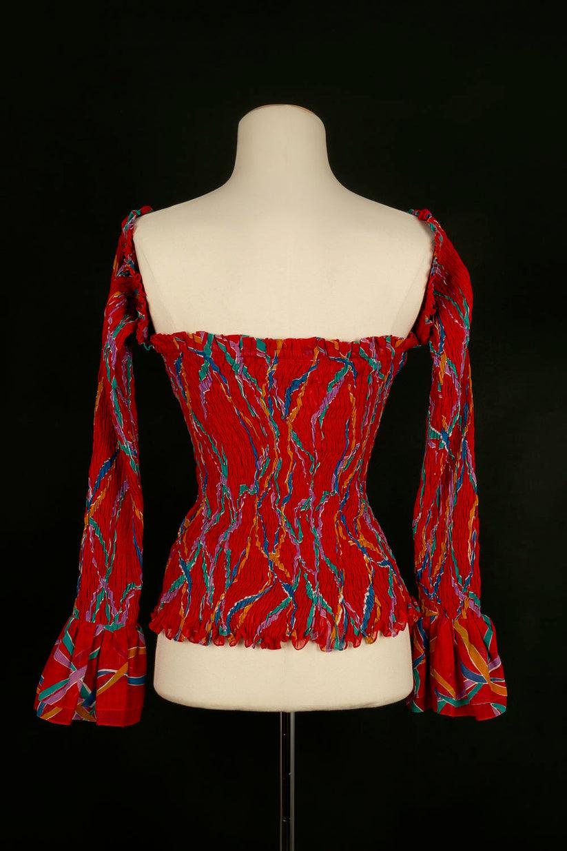 Red Yves Saint Laurent Long Sleeve Top For Sale
