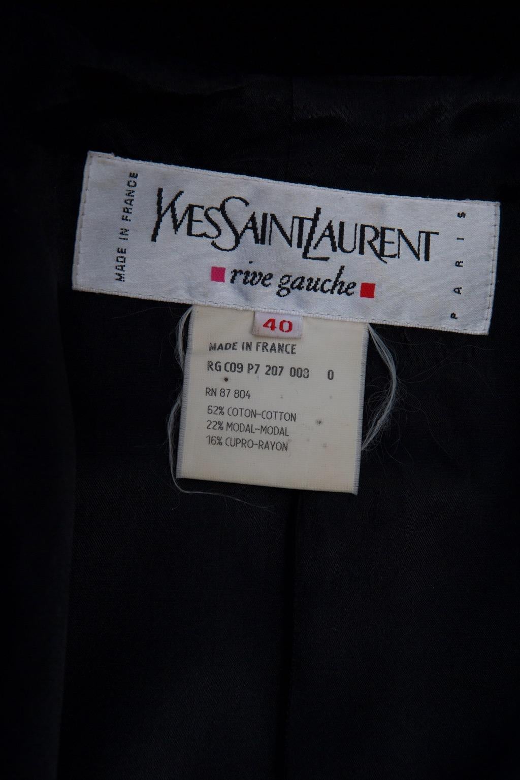 Yves Saint Laurent Long Velvet Coat 3