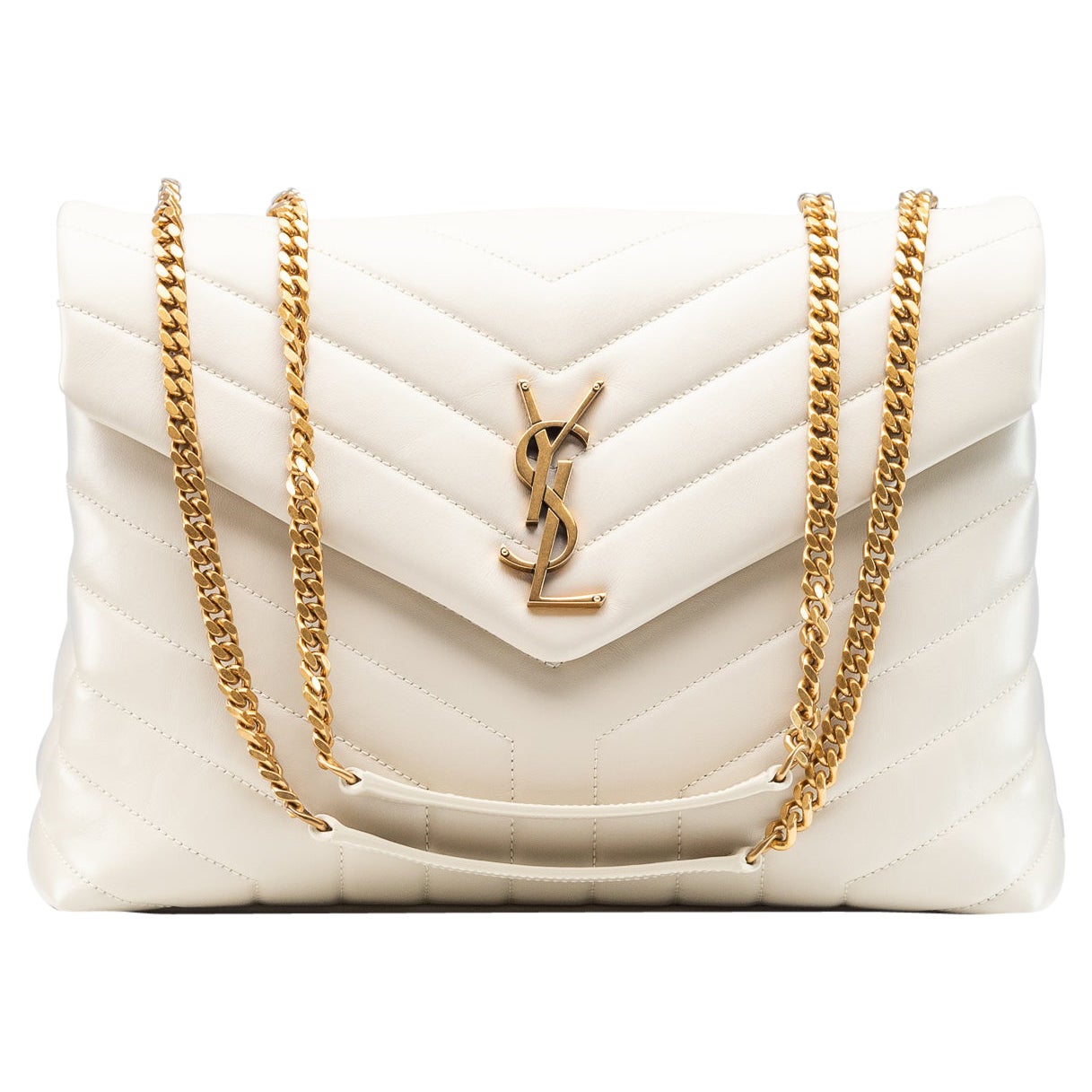 Yves Saint Laurent LouLou Bag Medium Quilted Leather Ivory