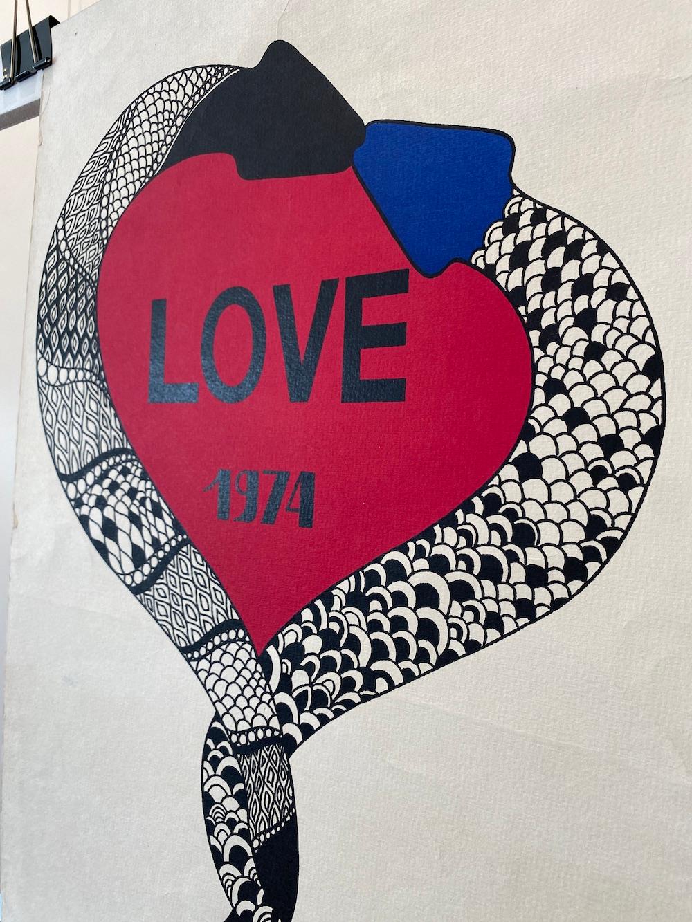 Yves Saint Laurent 'LOVE 1974' Affiche originale d'époque 1
