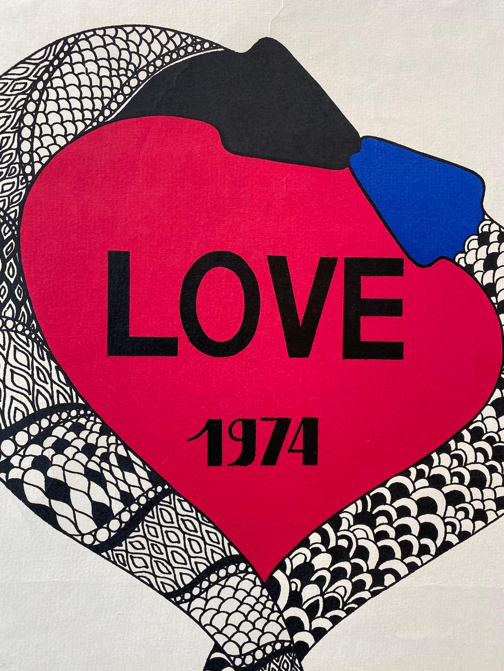 Yves Saint Laurent 'LOVE 1974' Affiche originale d'époque 2